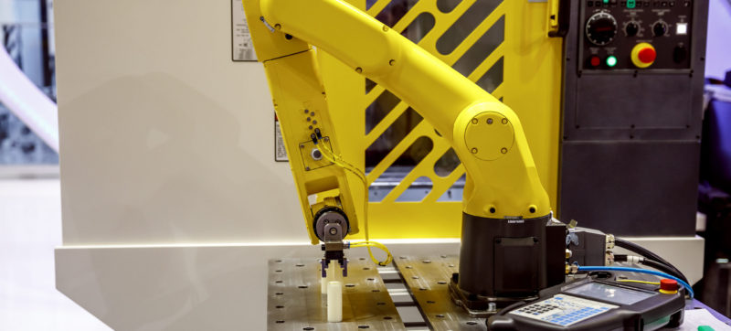 Robotic Arm production lines modern industrial technology.